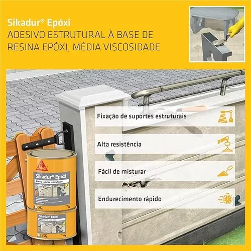 Adesivo Sikadur Epoxi Lata 1kg - Compound Da Sika - Imagem 3