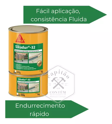 Adesivo Epóxi Premium - Cola Tudo Sikadur 32 Lata 1kg - Imagem 3