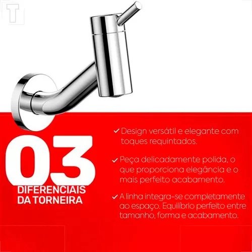 Torneira Para Lavatório de Parede Curta Loggica - Docol - Imagem 5