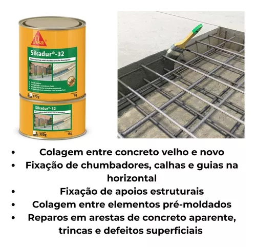 Adesivo Epóxi Premium - Cola Tudo Sikadur 32 Lata 1kg - Imagem 2