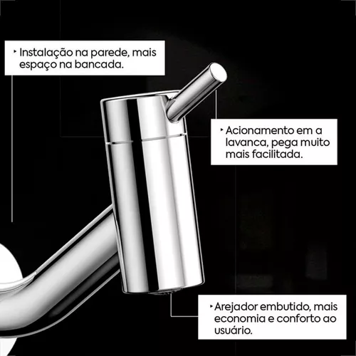 Torneira Para Lavatório de Parede Curta Loggica - Docol - Imagem 4