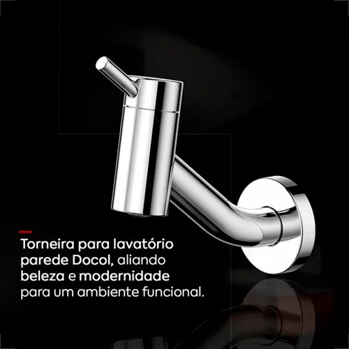 Torneira Para Lavatório de Parede Curta Loggica - Docol - Imagem 6