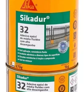 Adesivo Epóxi Premium - Cola Tudo Sikadur 32 Lata 1kg