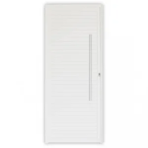 PORTA DE ALUMINIO LAMBRI 210X80 cm C/ FECHADURA ROLETE E PUXADOR PROJECT MGM BRANCO
